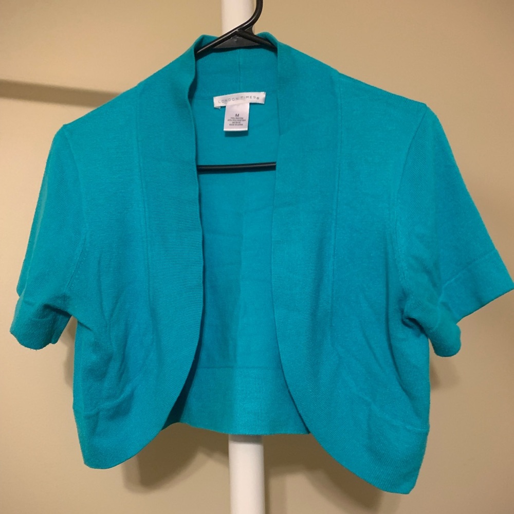 Blue Cropped Cardigan